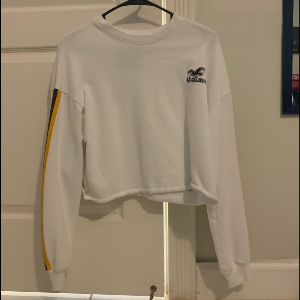 Long Sleeve White Hollister Crop Top